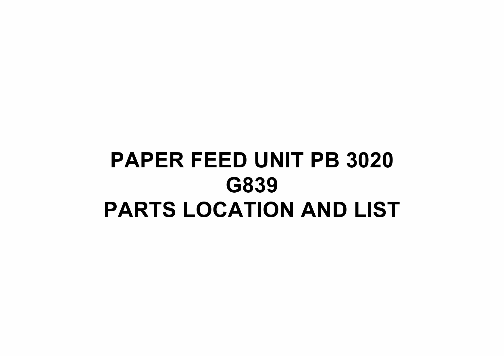 RICOH Options G839 PAPER-FEED-UNIT-PB-3020 Parts Catalog PDF download-1